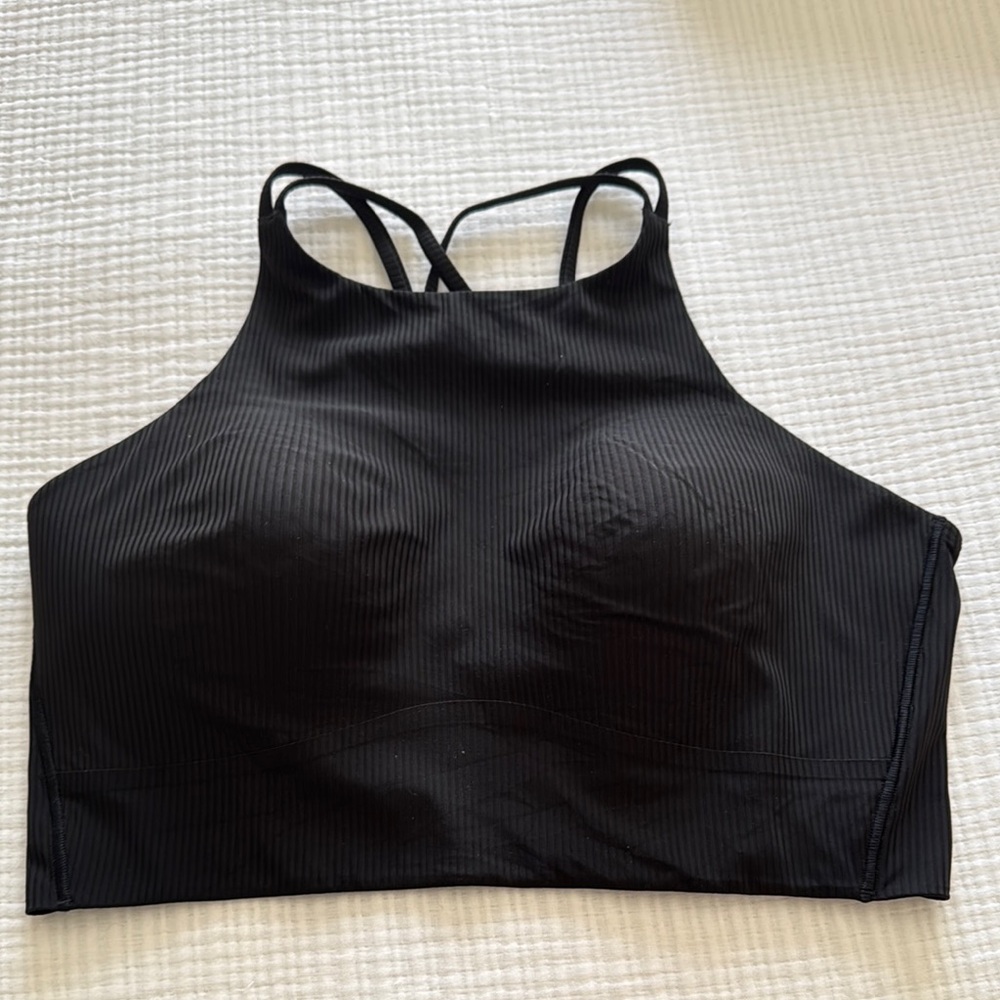 [ Black High-Neck Lululemon Sports Bra ]
